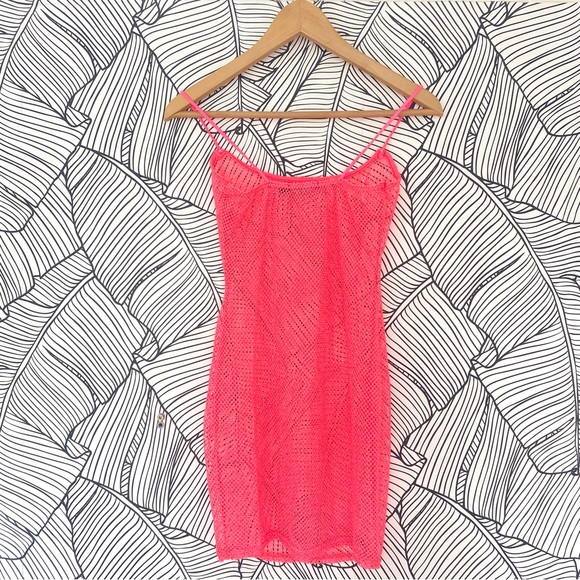 I Saw it First Neon Pink Net Bodycon Cami Dress - Picture 3 of 4